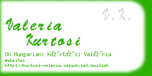 valeria kurtosi business card